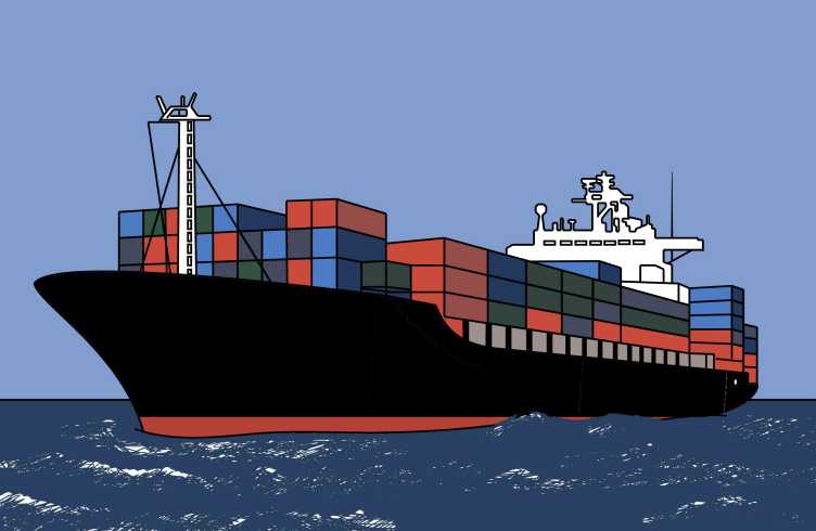 Vergrösserte Ansicht: Containerschiff
