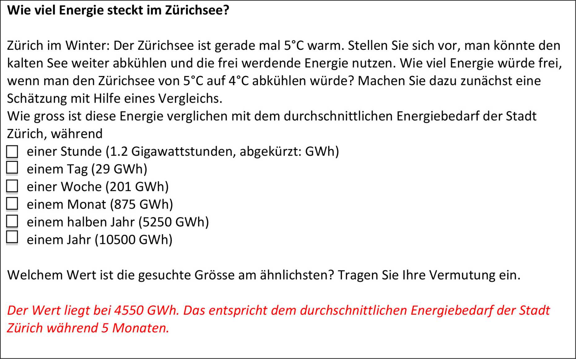 Vergrösserte Ansicht: Wie viel Energie steckt im Zürichsee?